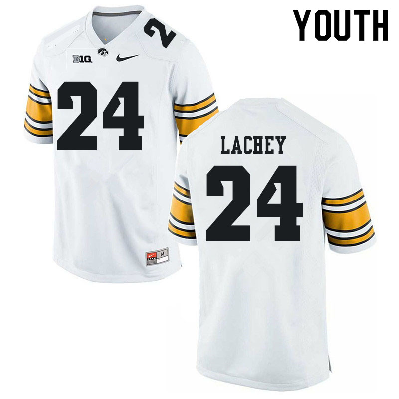 Youth #24 Luke Lachey Iowa Hawkeyes College Football Jerseys Sale-White